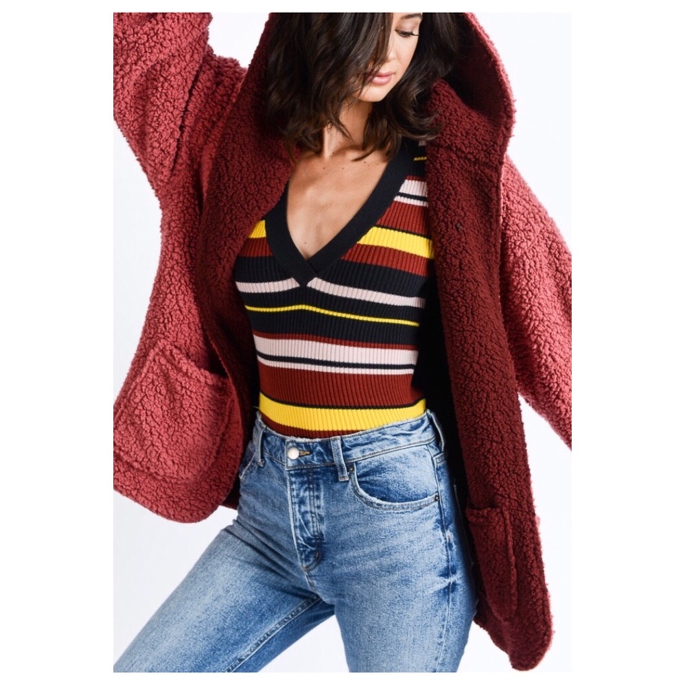 NWT Reversible Cozy Pocket Hooded Cardigan Sweater - Picture 8 of 8